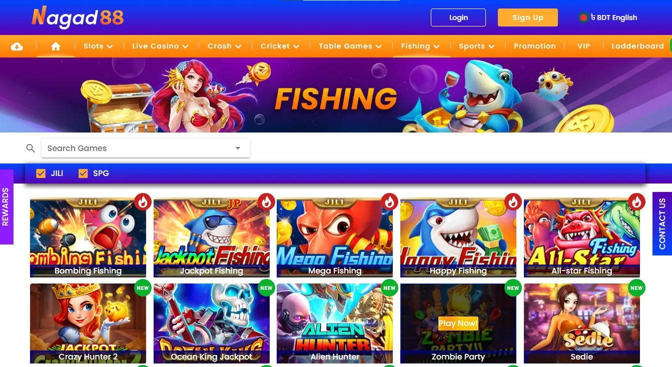 Nagad88 Casino Fising Games English